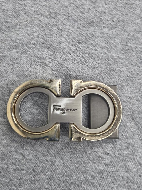 Salvatore Ferragamo Double Gancini Authentic Designer Belt Buckle Gold Italy main image 4
